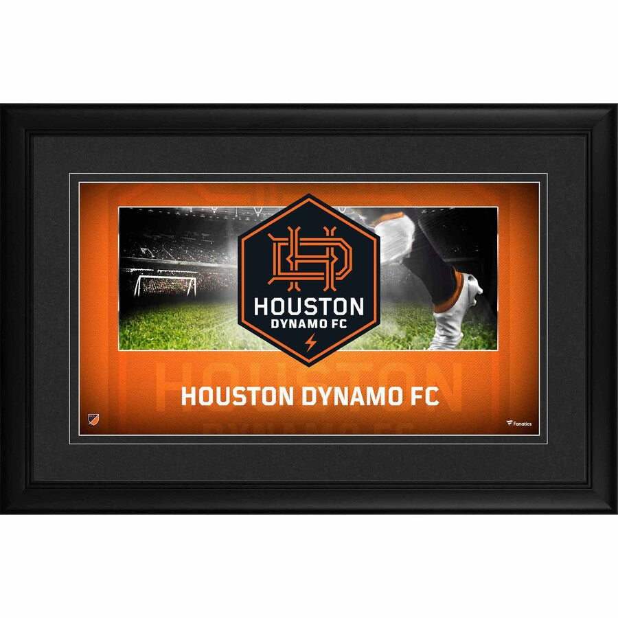 Houston Dynamo Framed 10'' x 18'' Team Logo Panoramic Photograph