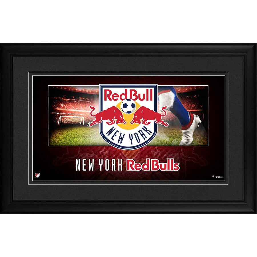 New York Red Bulls Framed 10'' x 18'' Team Logo Panoramic Photograph