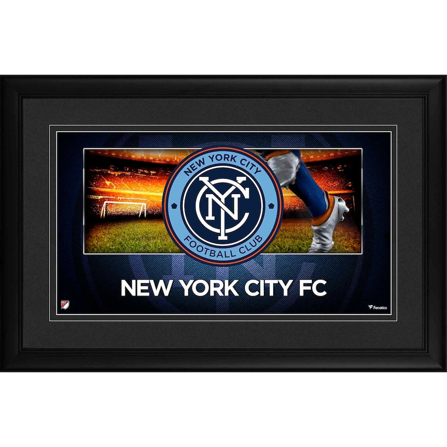 New York City FC Framed 10'' x 18'' Team Logo Panoramic Photograph