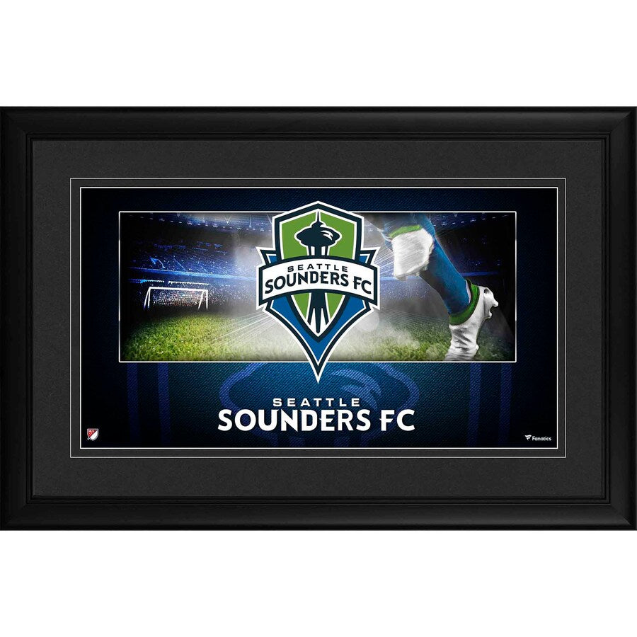Seattle Sounders Framed 10'' x 18'' Team Logo Panoramic Photograph
