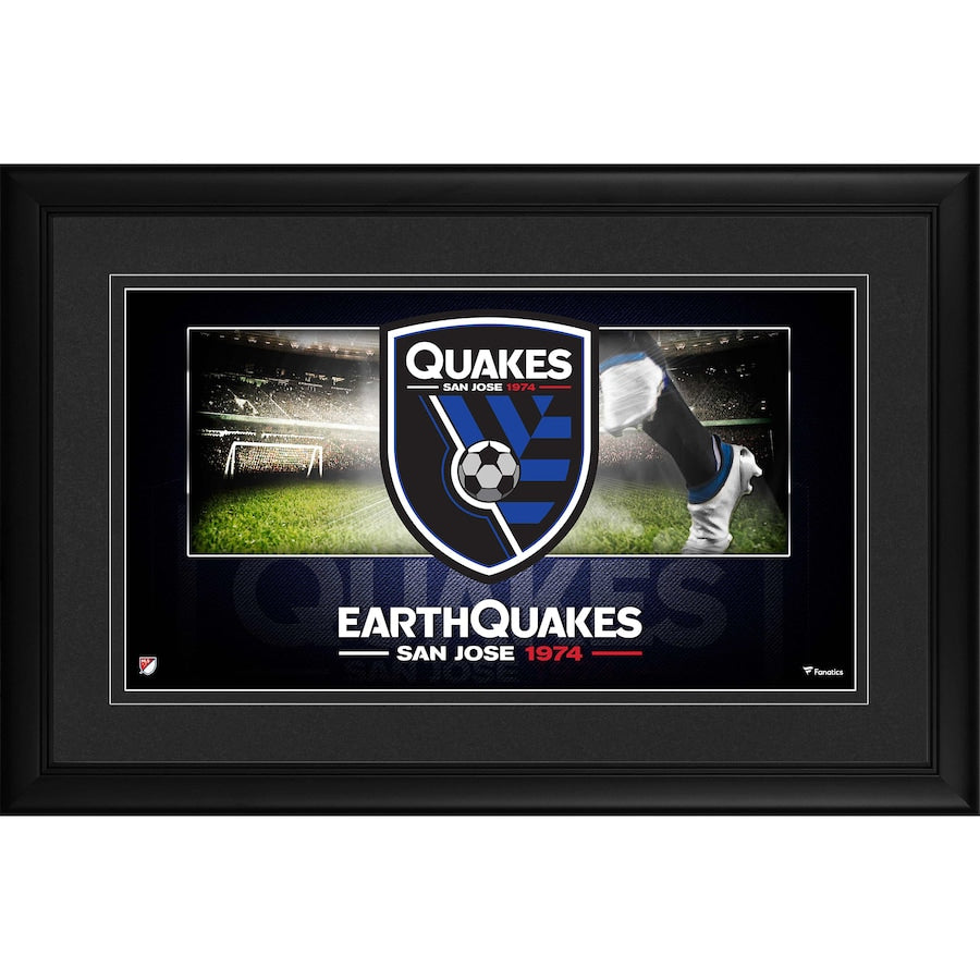 San Jose Earthquakes Framed 10'' x 18'' Team Logo Panoramic Photograph