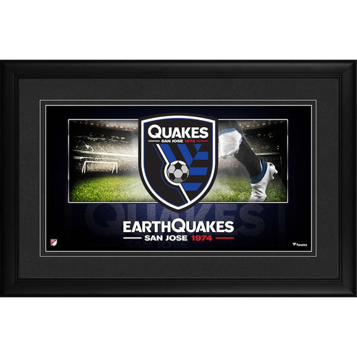San Jose Earthquakes Framed 10'' x 18'' Team Logo Panoramic Photograph