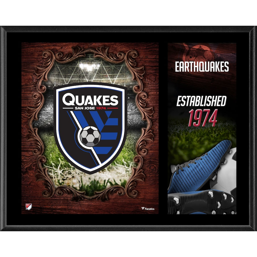 San Jose Earthquakes 12'' x 15'' Team Logo Sublimated Plaque