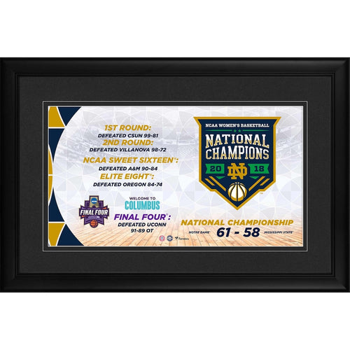 Notre Dame Fighting Irish Framed 10'' x 18'' 2018 NCAA Women's Basketball National Champions Collage