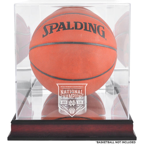 Notre Dame Fighting Irish 2018 NCAA Women's Basketball National Champions Mahogany Basketball Logo Display Case