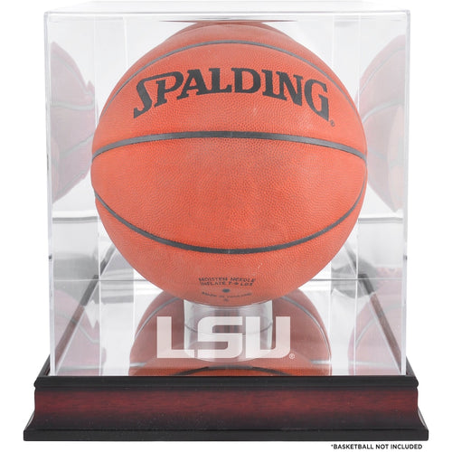 LSU Tigers Mahogany Basketball Logo Display Case with Mirror Back