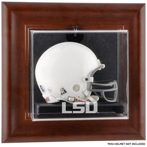 LSU Tigers Brown Framed Wall-Mountable Mini Helmet Display Case