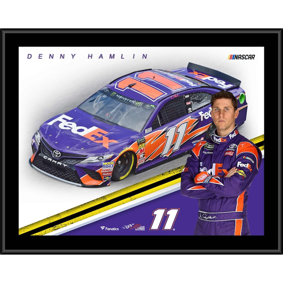 Denny Hamlin 12'' x 15'' 2018 FedEx Sublimated Plaque