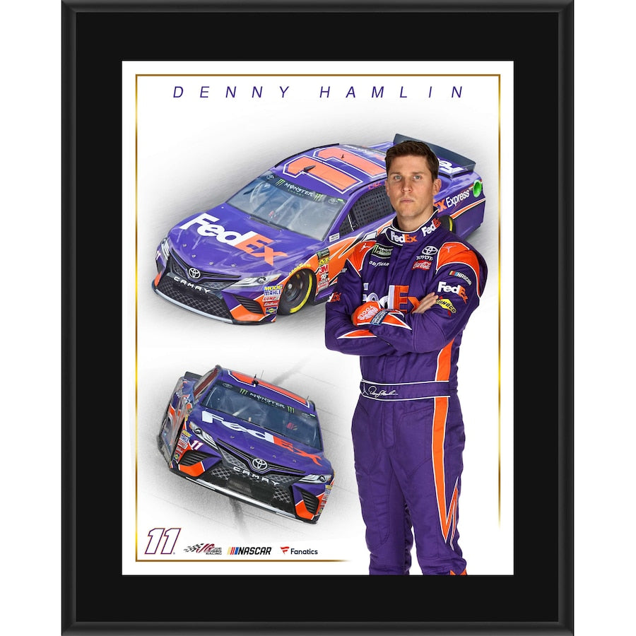 Denny Hamlin 10.5'' x 13'' 2018 FedEx Sublimated Plaque