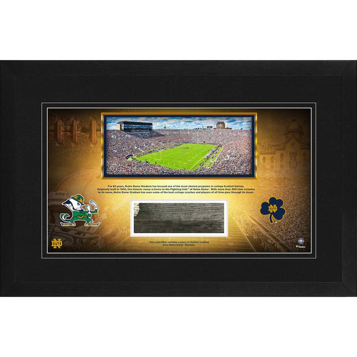 Notre Dame Fighting Irish Framed 10'' x 18'' Stadium Panoramic Photograph with Bench From Notre Dame Stadium