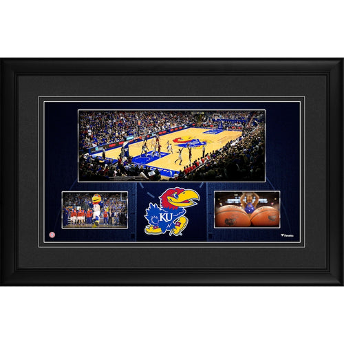 Kansas Jayhawks Framed 10'' x 18'' Allen Fieldhouse Panoramic Collage