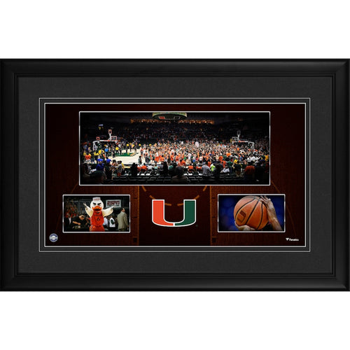 Miami Hurricanes Framed 10'' x 18'' Watsco Center Panoramic Collage