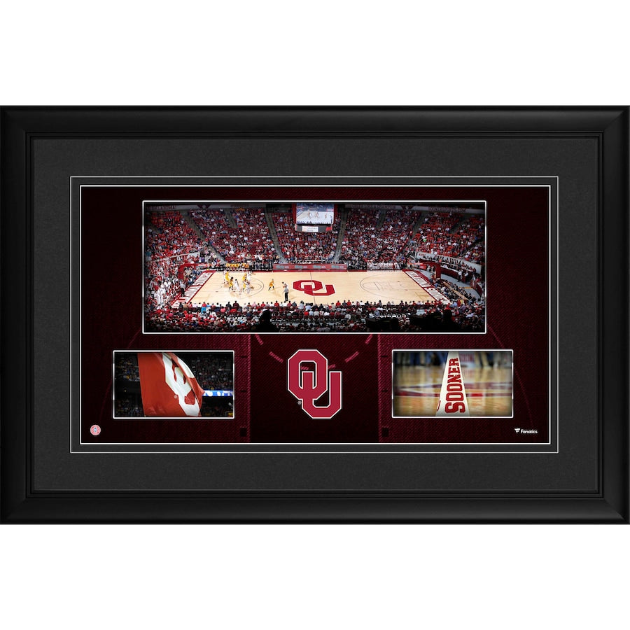 Oklahoma Sooners Framed 10'' x 18'' Lloyd Noble Center Panoramic Collage