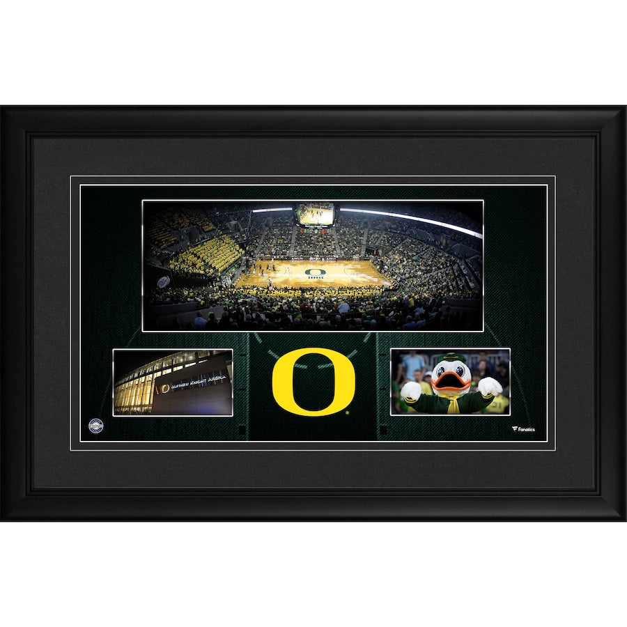 Oregon Ducks Framed 10'' x 18'' Matthew Knight Arena Panoramic Collage