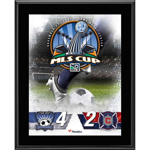 San Jose Earthquakes vs. Chicago Fire 10.5'' x 13'' 2003 MLS Cup Sublimated Plaque