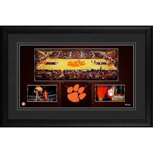 Clemson Tigers Framed 10'' x 18'' Littlejohn Coliseum Panoramic Collage