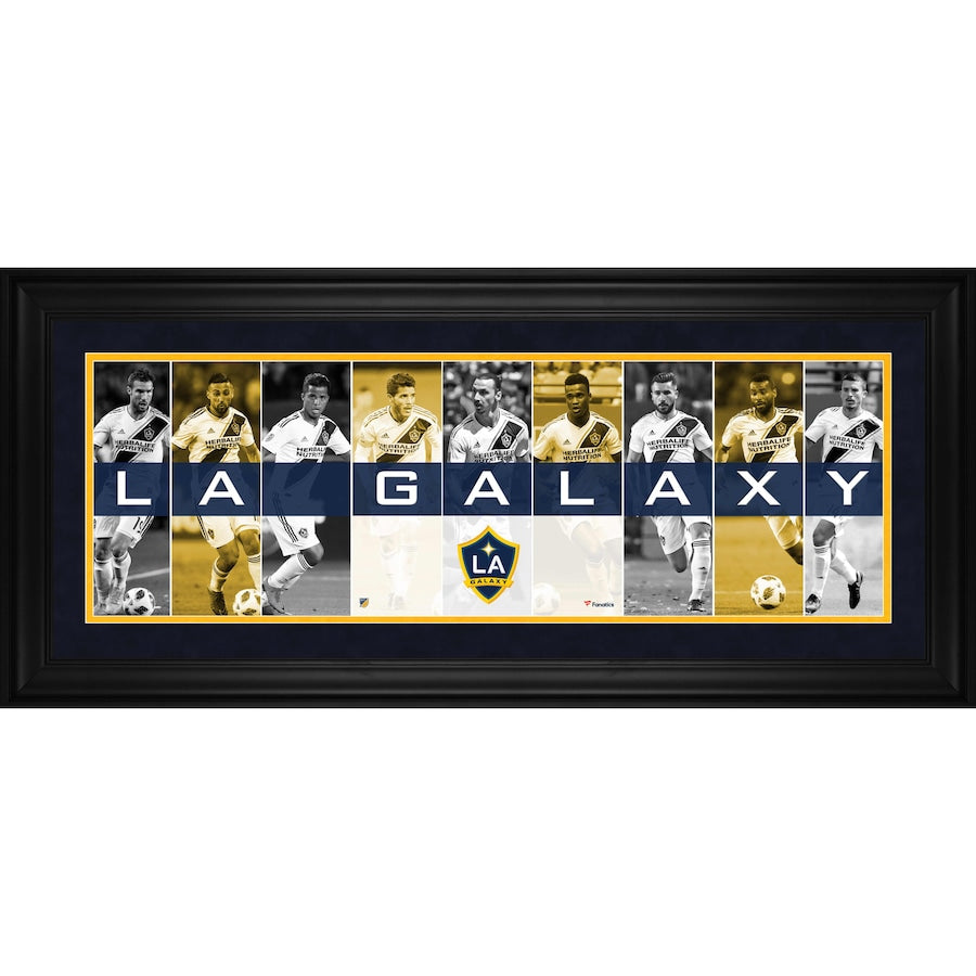 La Galaxy Framed 10'' x 30'' Player Panoramic Collage