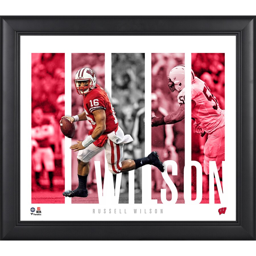 Russell Wilson Wisconsin Badgers Framed 15'' x 17'' Player Panel Collage