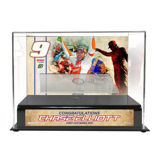 Chase Elliott 2018 First Monster Cup Victory 1:24 Die Cast Display Case with Sublimated Plate