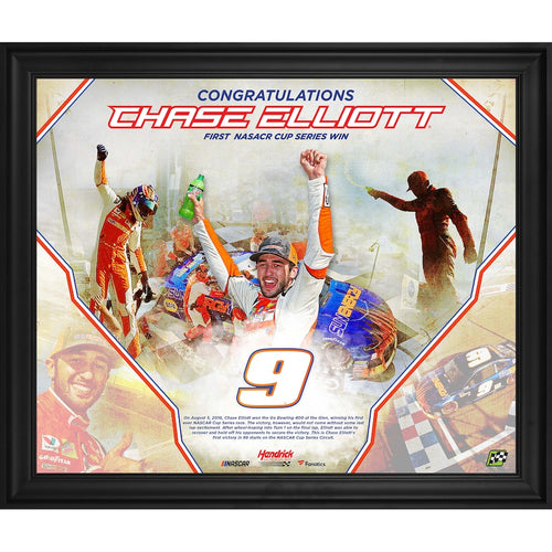 Chase Elliott Framed 20'' x 24'' First Monster Cup Victory Collage