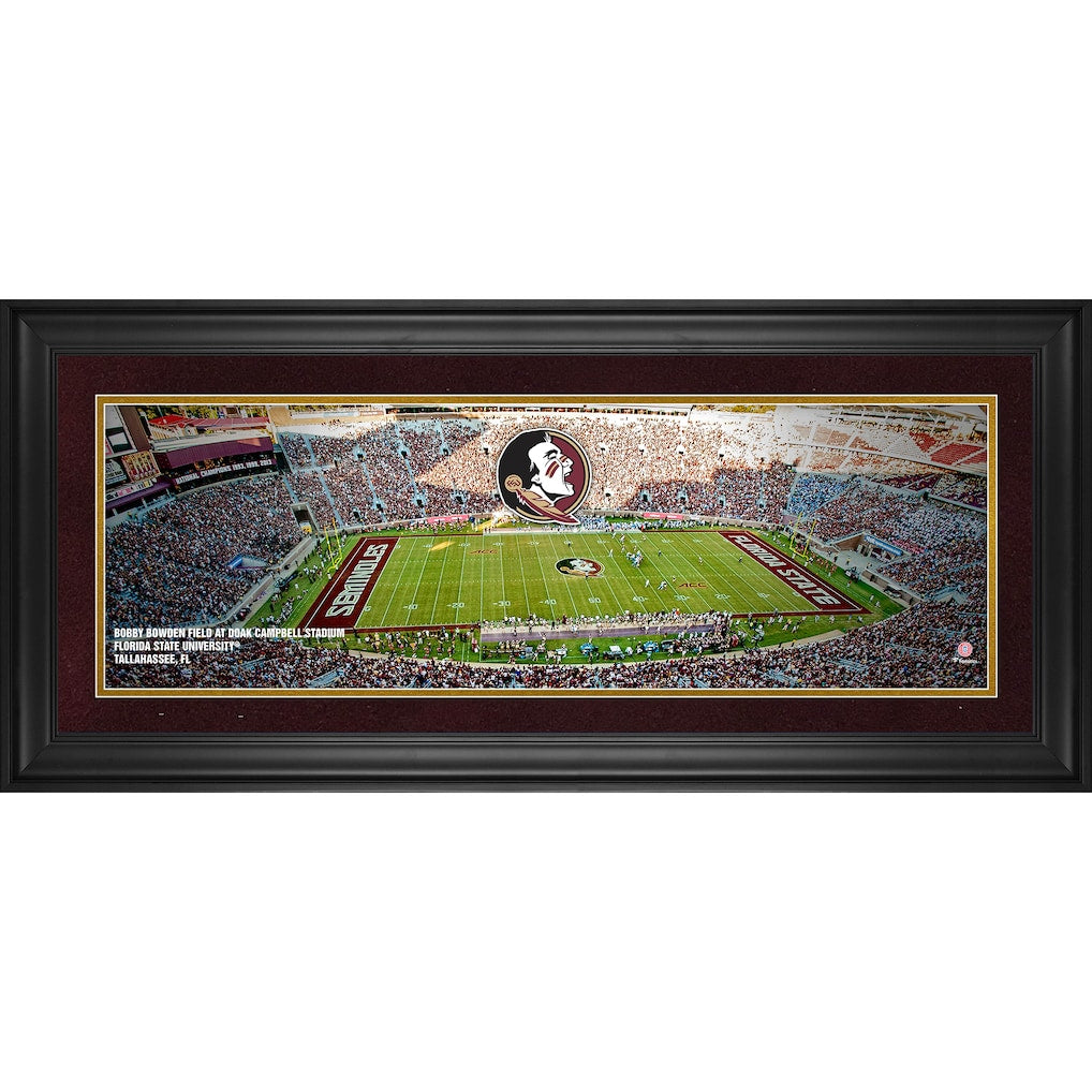 Florida State Seminoles Framed 10'' x 30'' Bobby Bowden Field at Doak Campbell Stadium Panoramic Photograph