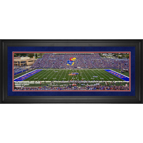 Kansas Jayhawks Framed 10'' x 30'' David Booth Kansas Memorial Stadium Panoramic Photograph