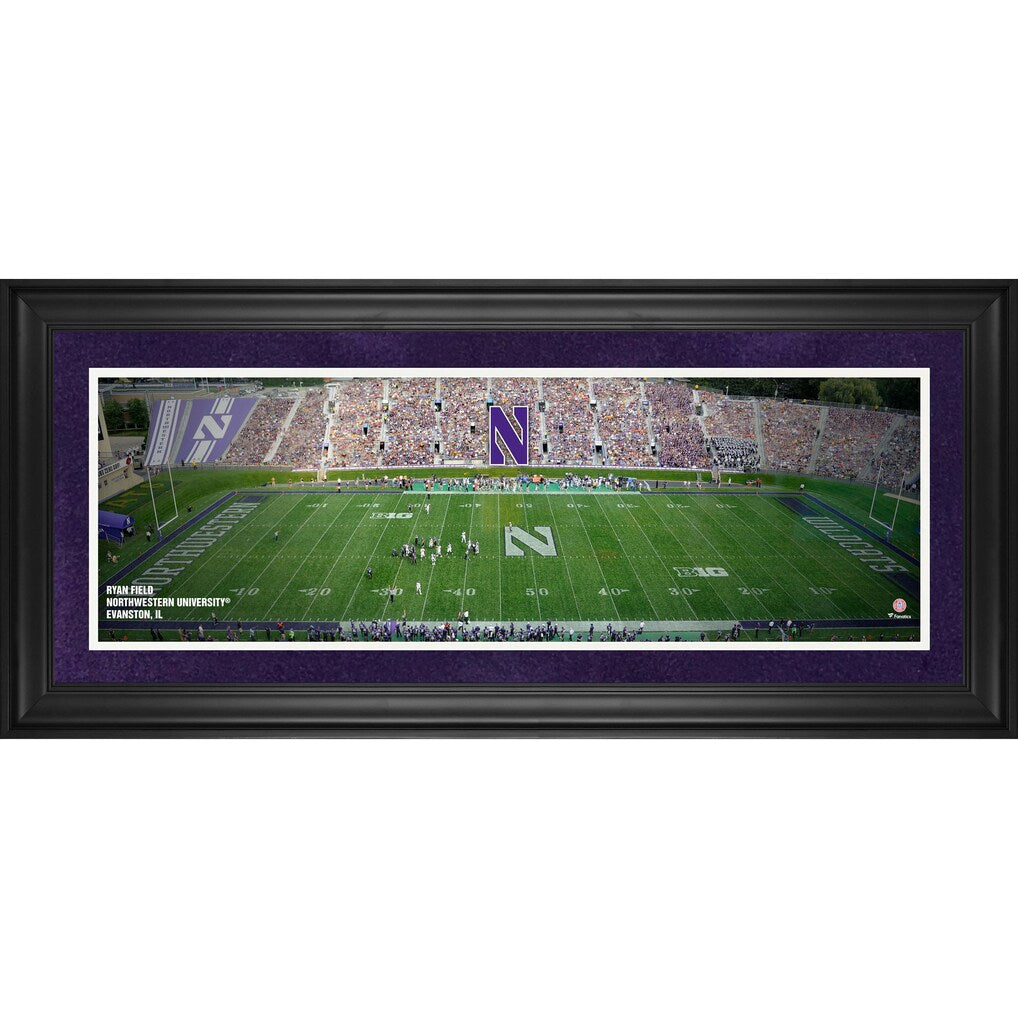 Northwestern Wildcats Framed 10'' x 30'' Ryan Field Panoramic Photograph