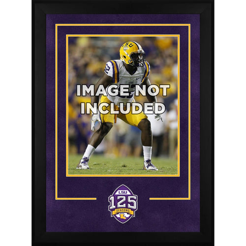 LSU Tigers Deluxe Framed 16'' x 20'' Vertical Photograph Frame with 125 Years of Football Logo