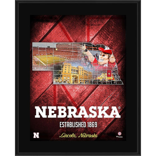 Nebraska Huskers 10.5'' x 13'' 2018 Sublimated State Plaque