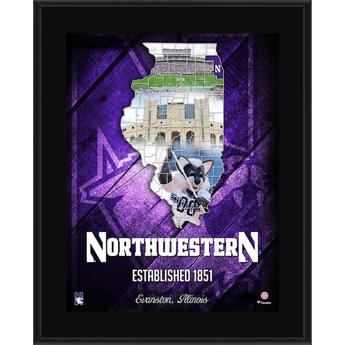 Northwestern Wildcats 10.5'' x 13'' 2018 Sublimated State Plaque