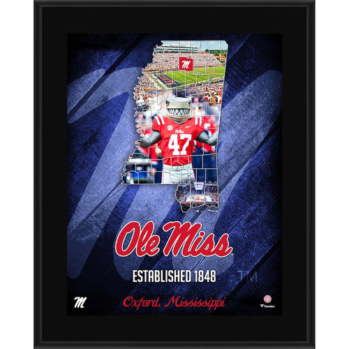 Ole Miss Rebels 10.5'' x 13'' 2018 Sublimated State Plaque