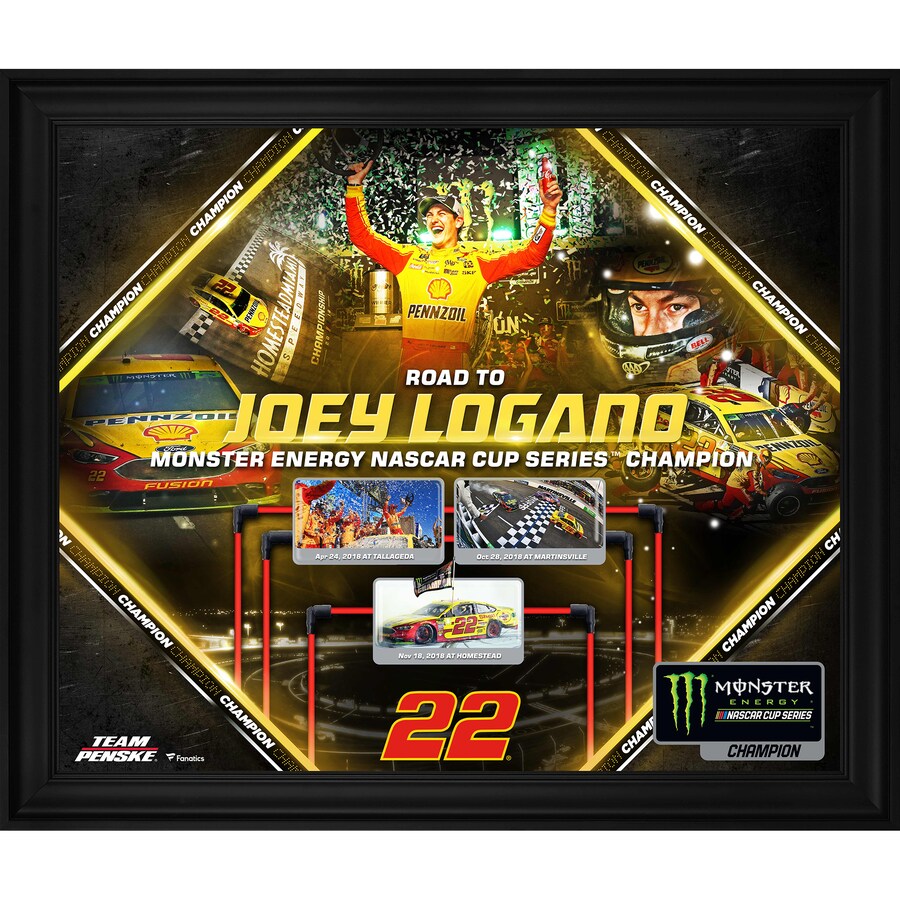 Joey Logano Framed 20'' x 24'' 2018 NASCAR Monster Energy Cup Series Champion Collage