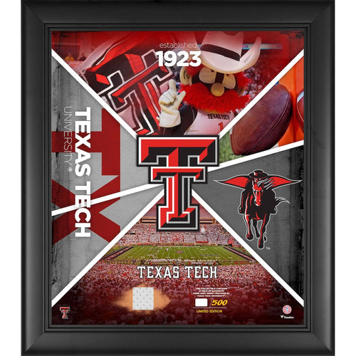 Texas Tech Red Raiders Framed 15'' x 17'' Team Impact Collage with a Piece of Game-Used Jersey - Limited Edition of 500