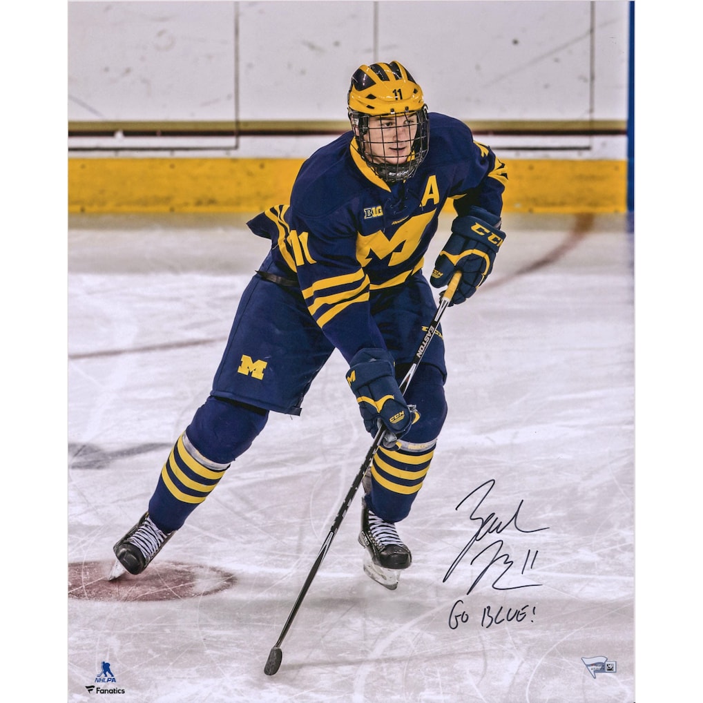 Zach Hyman Michigan Wolverines Autographed 16'' x 20'' Skating Photograph with ''Go Blue!'' Inscription