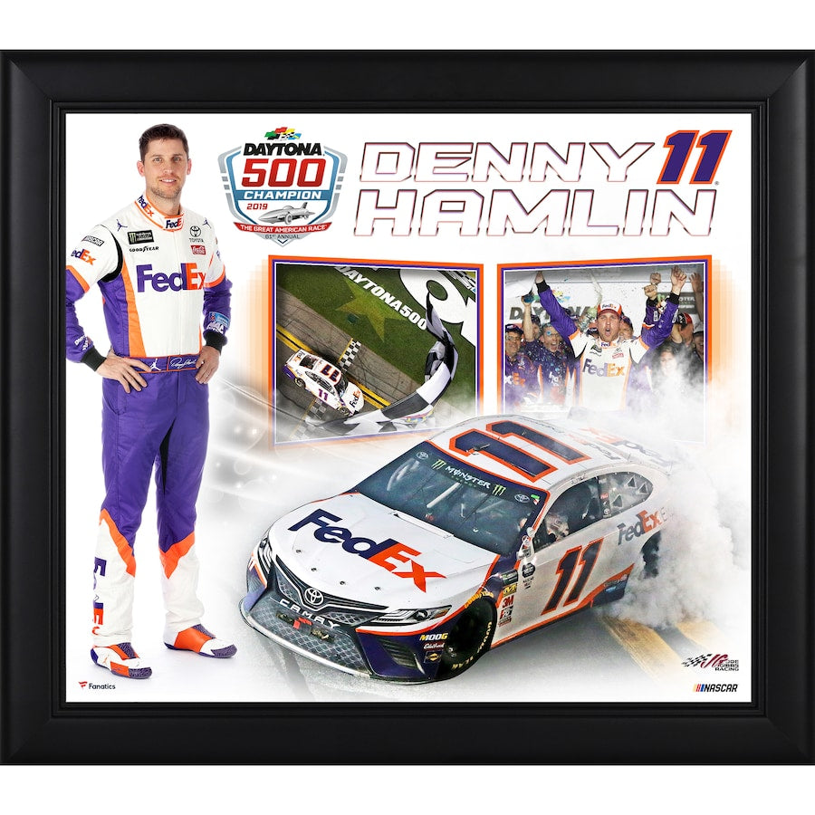 Denny Hamlin Framed 15'' x 17'' 2019 Daytona 500 Champion Collage