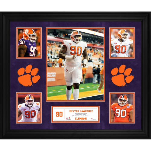 Dexter Lawrence Clemson Tigers Framed 23'' x 27'' 5-Photo Collage