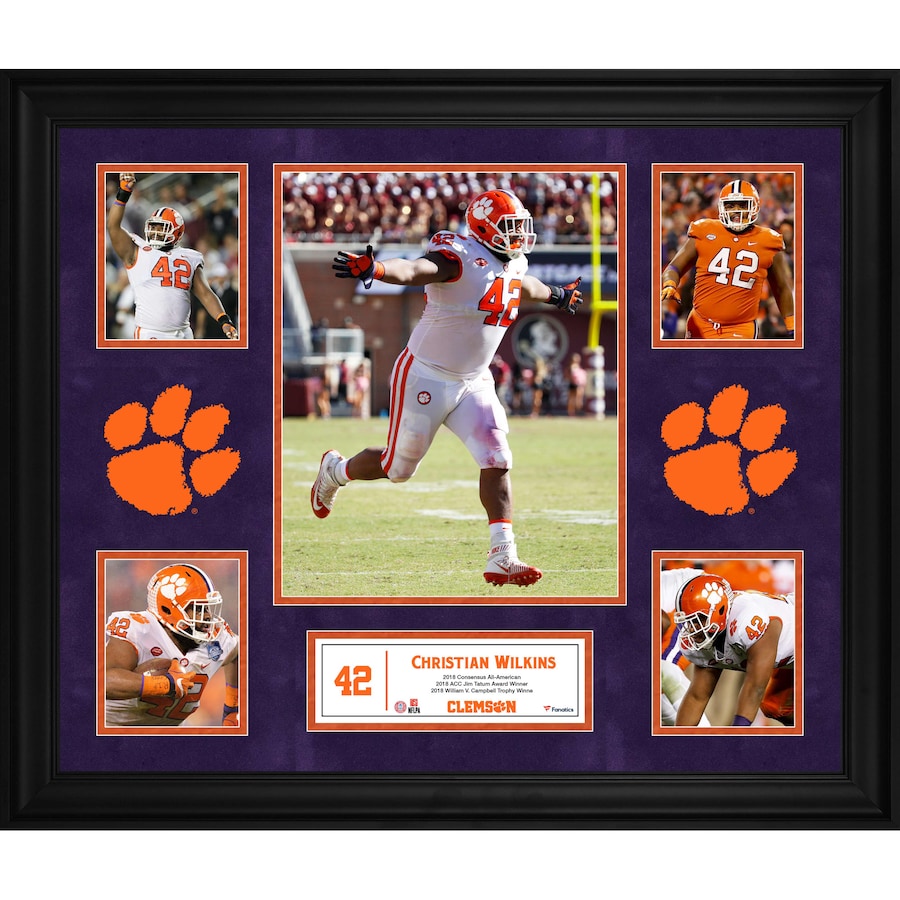 Christian Wilkins Clemson Tigers Framed 23'' x 27'' 5-Photo Collage