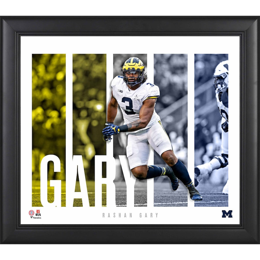 Rashan Gary Michigan Wolverines Framed 15'' x 17'' Player Panel Collage