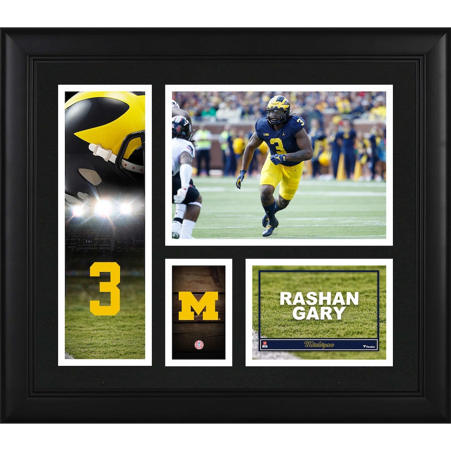 Rashan Gary Michigan Wolverines Framed 15'' x 17'' Player Collage