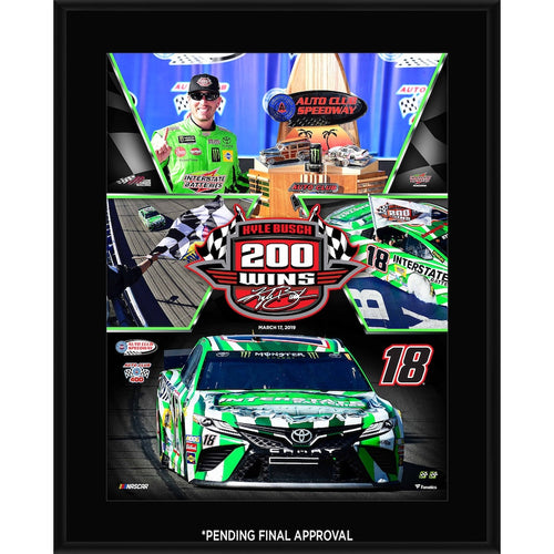 Kyle Busch 10.5'' x 13'' 200 Career Wins Sublimated Plaque