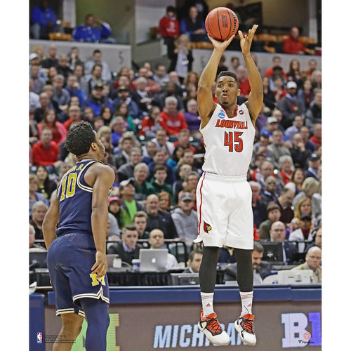 Donovan Mitchell Louisville Cardinals Unsigned Vertical Jump Shot Photograph