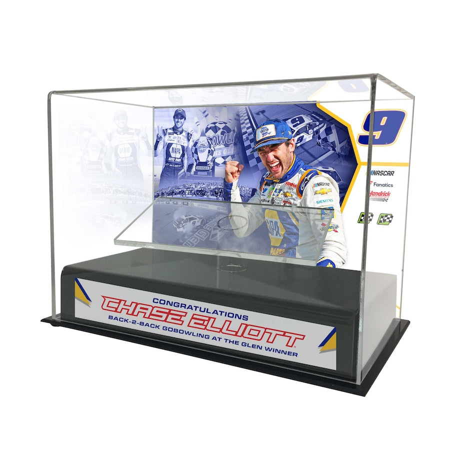 Chase Elliott 2019 Go Bowling at the Glen Race Winner 1:24 Die Cast Display Case with Sublimated Plate