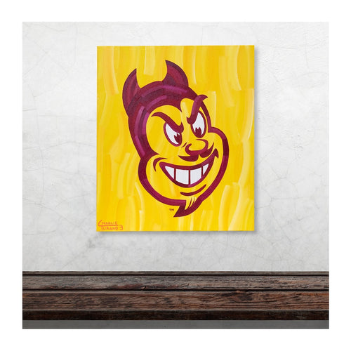 Arizona State Sun Devils 20'' x 24'' ''Sparky Head'' Logo Gallery Wrapped Original Artwork by Charlie Turano III