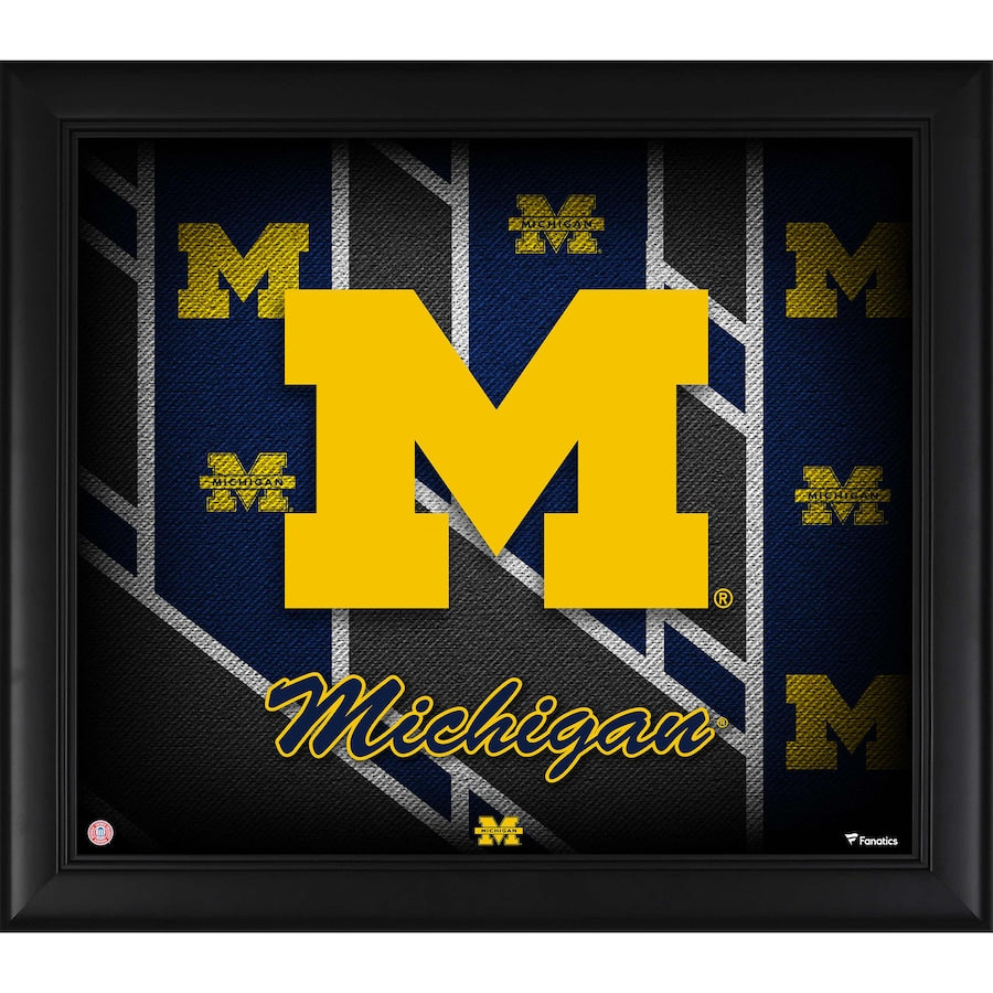 Michigan Wolverines Framed 15'' x 17'' Team Threads Collage