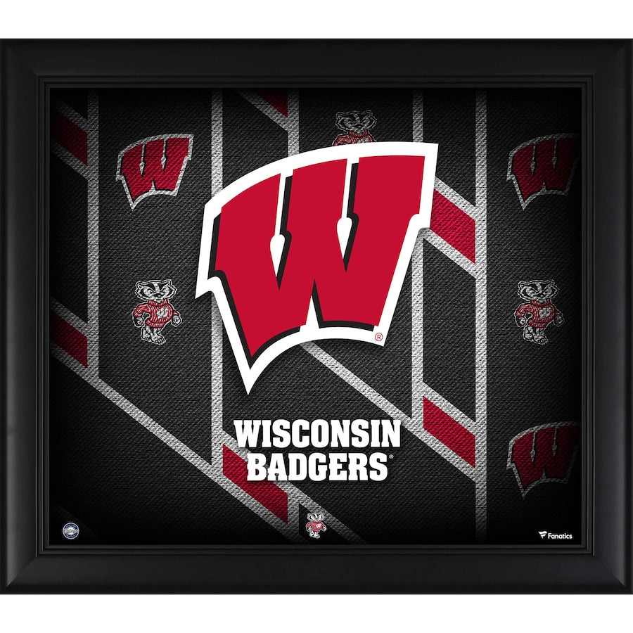 Wisconsin Badgers Framed 15'' x 17'' Team Threads Collage