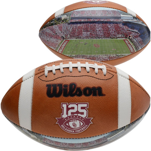Oklahoma Sooners Unsigned Photo Panel Leather Football