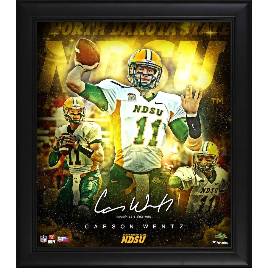 Carson Wentz North Dakota State Bison Framed 15'' x 17'' Stars of the Game Collage - Facsimile Signature