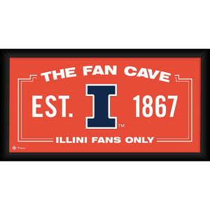 Illinois Fighting Illini Framed 10'' x 20'' Fan Cave Collage