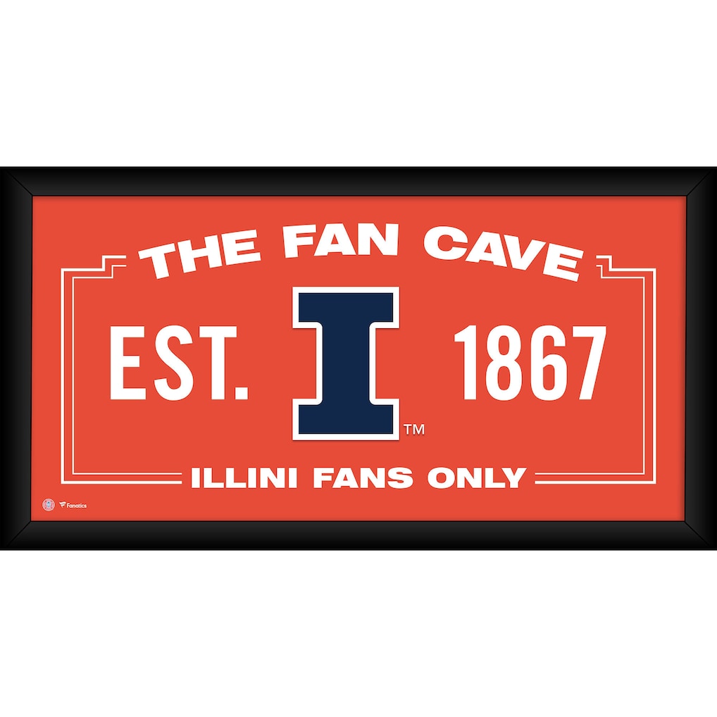 Illinois Fighting Illini Framed 10'' x 20'' Fan Cave Collage