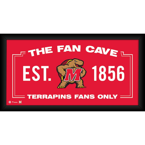 Maryland Terrapins Framed 10'' x 20'' Fan Cave Collage